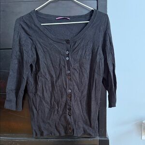 Smart Set Black Button-Front Knit Cardigan